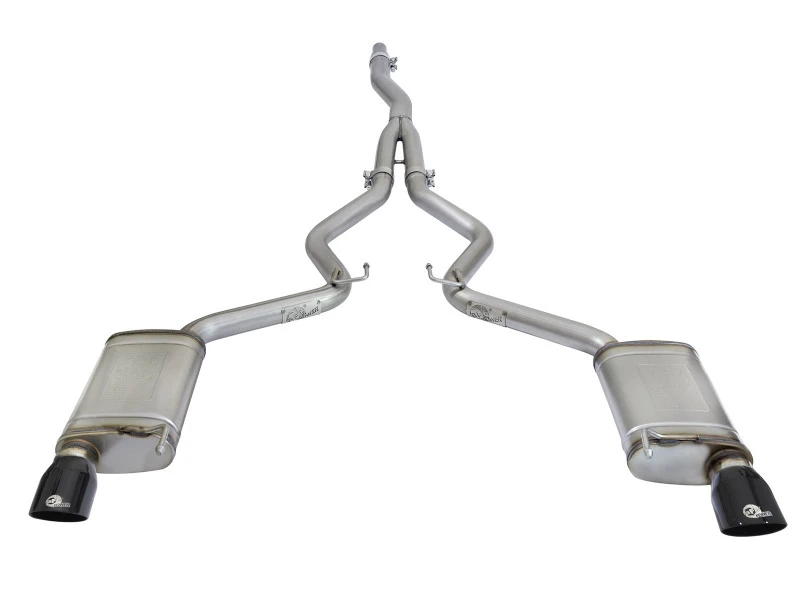 aFe MACHForce XP Auspuff-System Cat-Back SS-304 EXH mit schwarzen Endrohren 15-16 Ford Mustang EcoBoost 2.3L (t)
