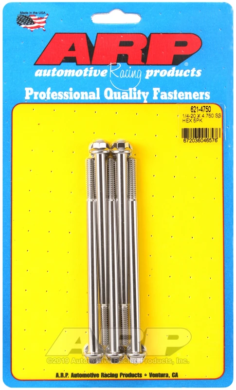 ARP 1/4-20 x 4.750 Sechskant Edelstahl Schrauben