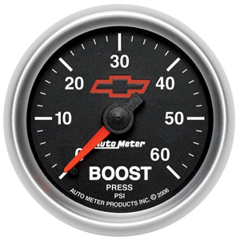 Autometer GM Performance Teile 2-1/16in 0-60 PSI Mechanischer Boost-Messgerät