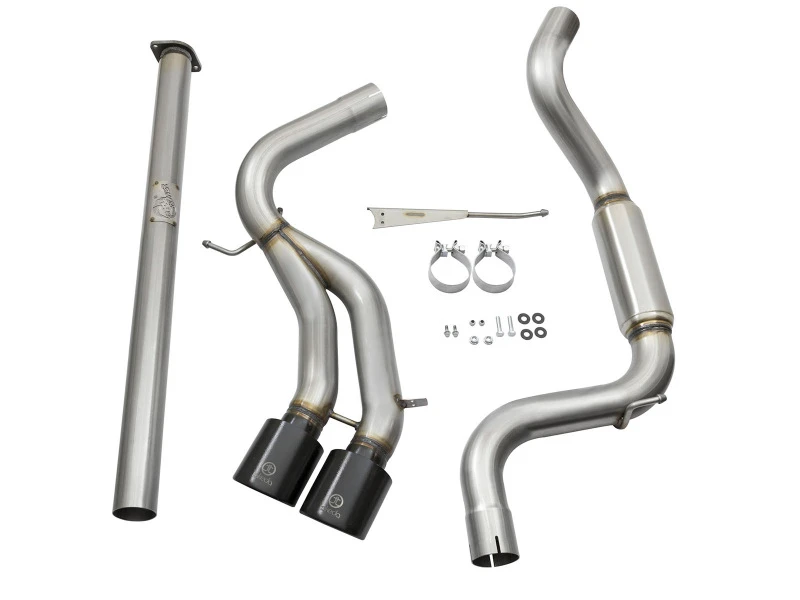 aFe Takeda 3 Zoll Edelstahl Cat-Back Auspuff 13-16 Ford Focus ST 2.0L Schwarze Endrohre
