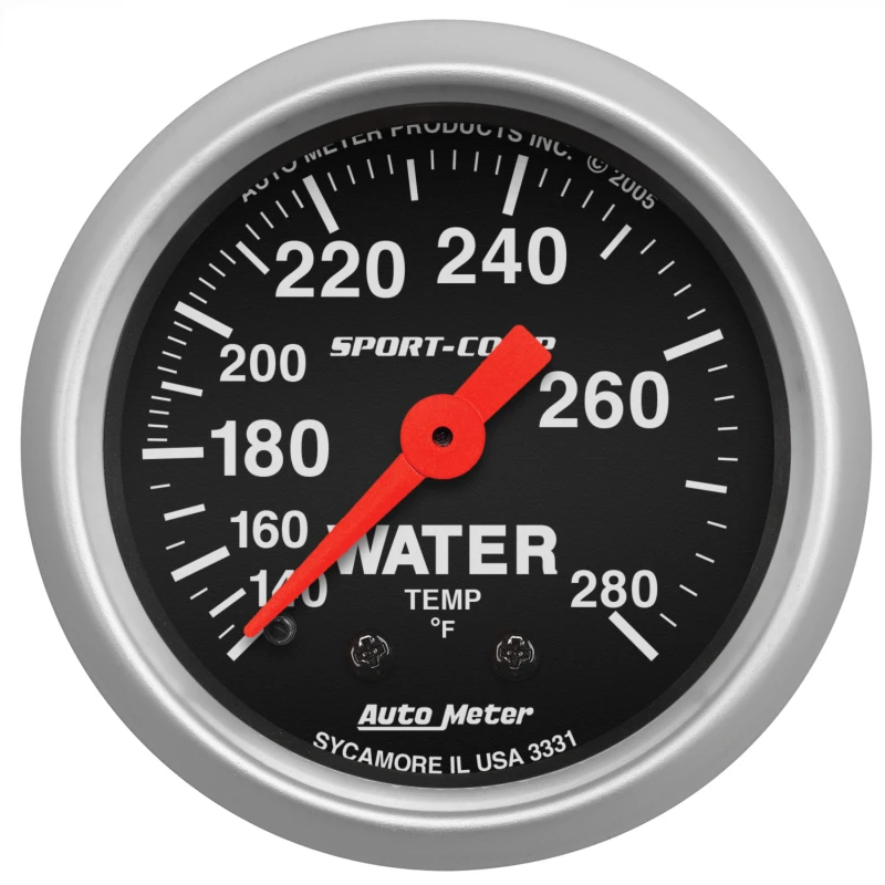 Autometer 2-1/16in 140-280 Degree F Mechanical Water Temp Sport-Comp Gauge
