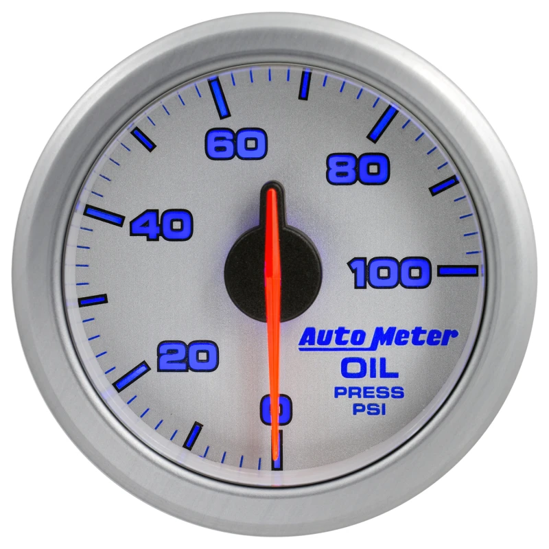 Autometer Airdrive 2-1/6in Öl-Druckanzeige 0-100 PSI - Silber