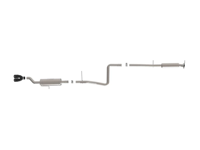 aFe Takeda Serie 2 1/2 Zoll 304 SS Cat-Back 14-19 Ford Fiesta L4-1.6L mit schwarzem Endrohr