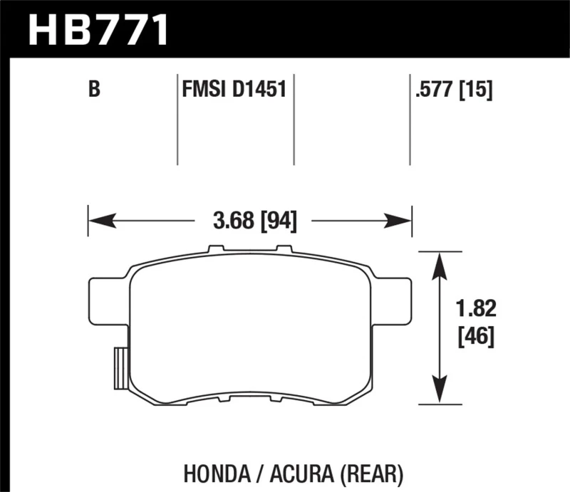 Hawk 08-16 Honda Accord Hochleistungs-Straßen-Bremsbeläge 5.0 für hinten