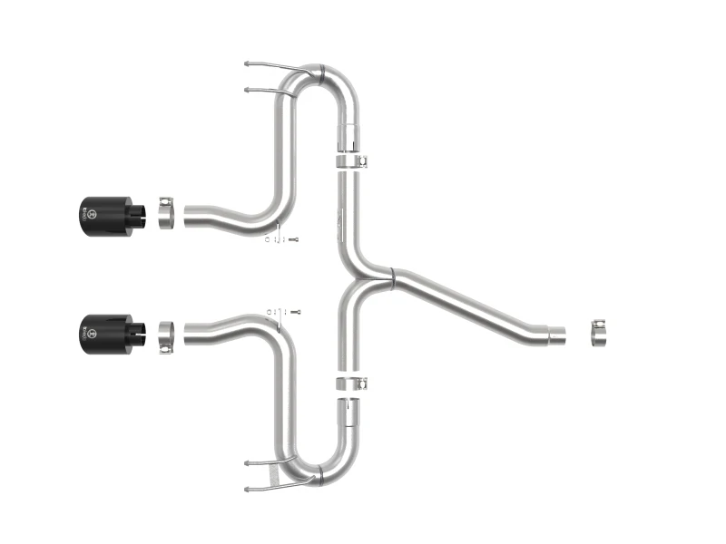aFe Takeda 2-1/2 Zoll 304 SS Axle-Back Exhaust mit schwarzen Tips 17-20 Honda Civic Sport L4-1.5L (t)