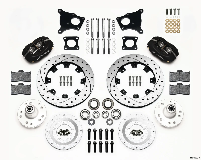 Wilwood Forged Dynalite Vorderrad-Kit 12,19 Zoll Bohrloch AMC 71-76 OE Disc ohne Bendix Bremsen