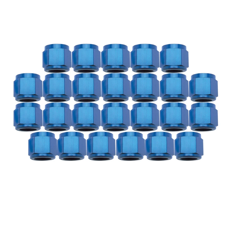 Russell Performance BULK #3 TUBE COUPLING NUT BLUE ANODISIERT