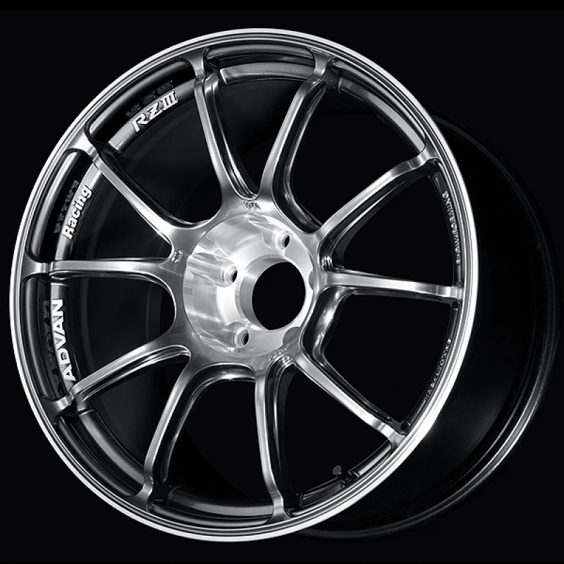 Advan RZIII 18x8.0 / +42 Offset / 5x112 BC / 66.5mm Bore / Hyper Platinum Black & Diamond Cut