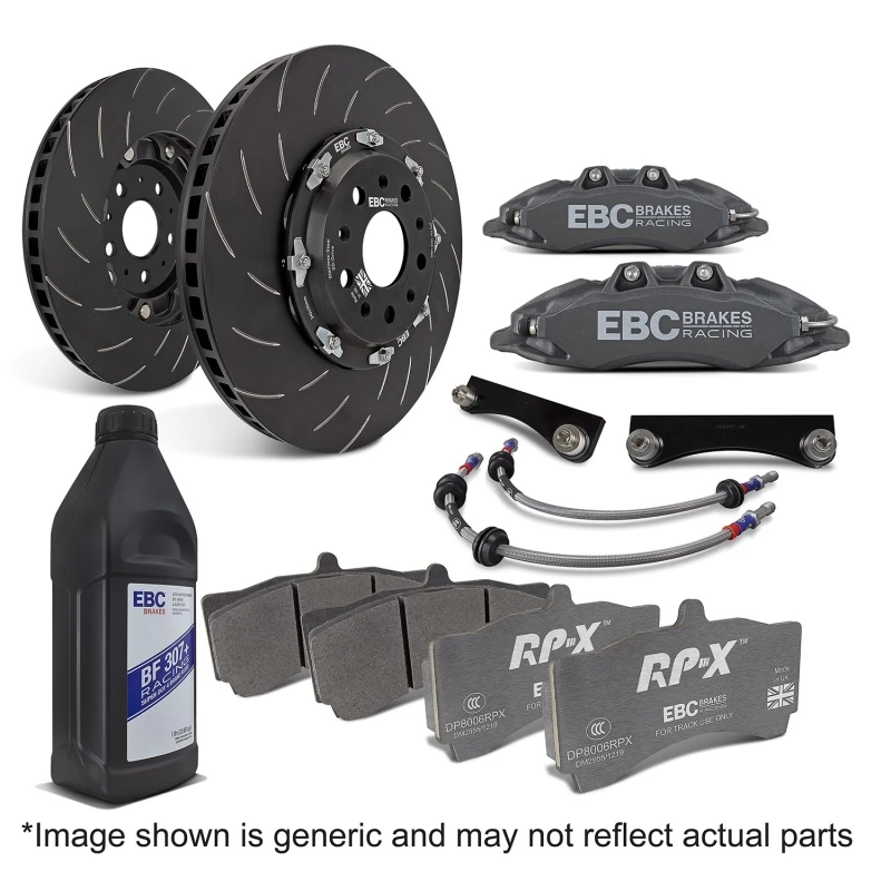 EBC Racing 12-17 Ford Fiesta ST MK7 1.6L Turbo Anodized Apollo-4 Calipers 300mm Rotors Front BBK