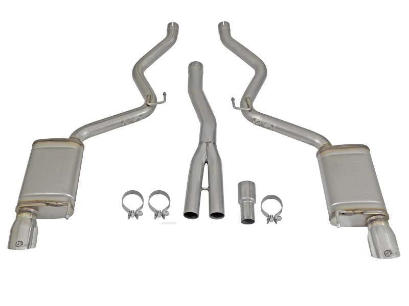 aFe MACHForce XP Auspuff Cat-Back SS-304 EXH mit polierten Endstücken 15-16 Ford Mustang EcoBoost 2.3L (t)
