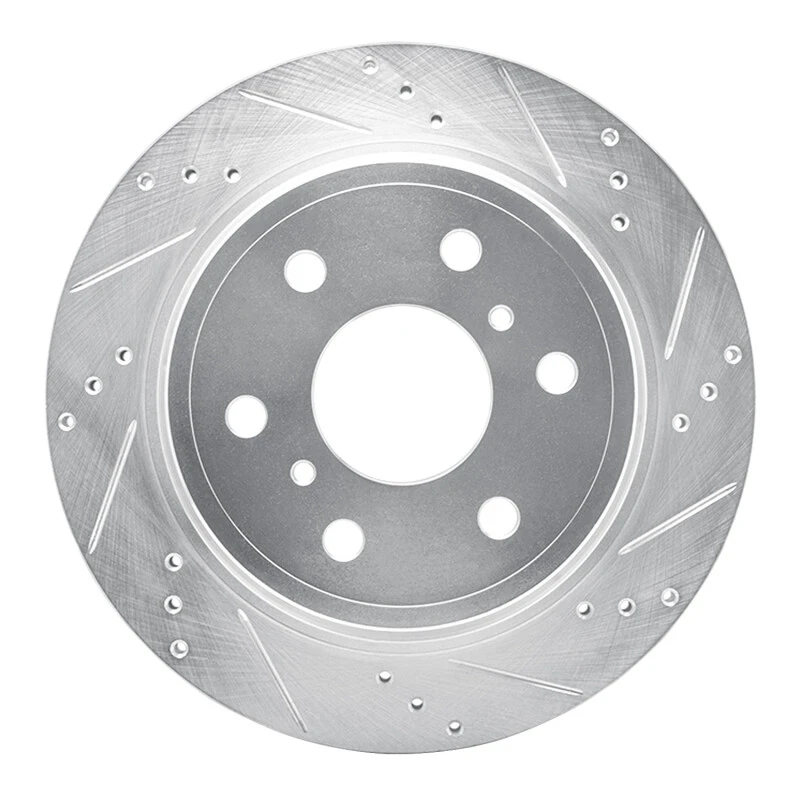 DFC 07-20 Cadillac Escalade Rear Right Drilled & Slotted Silver Brake Rotor