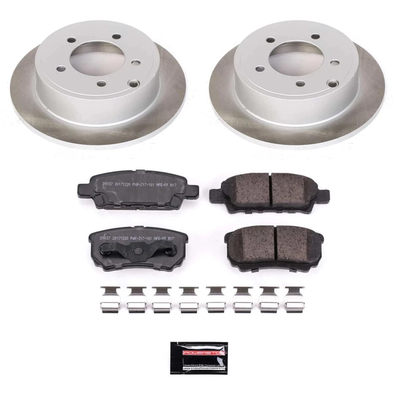 Power Stop Rear Semi-Coated Rotor Kit for 08-17 Mitsubishi Lancer