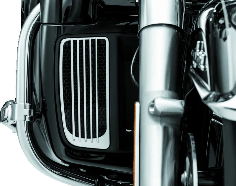 Kuryakyn Radiator Grills for Twin Cooled Models Chrome & Black (Pair)