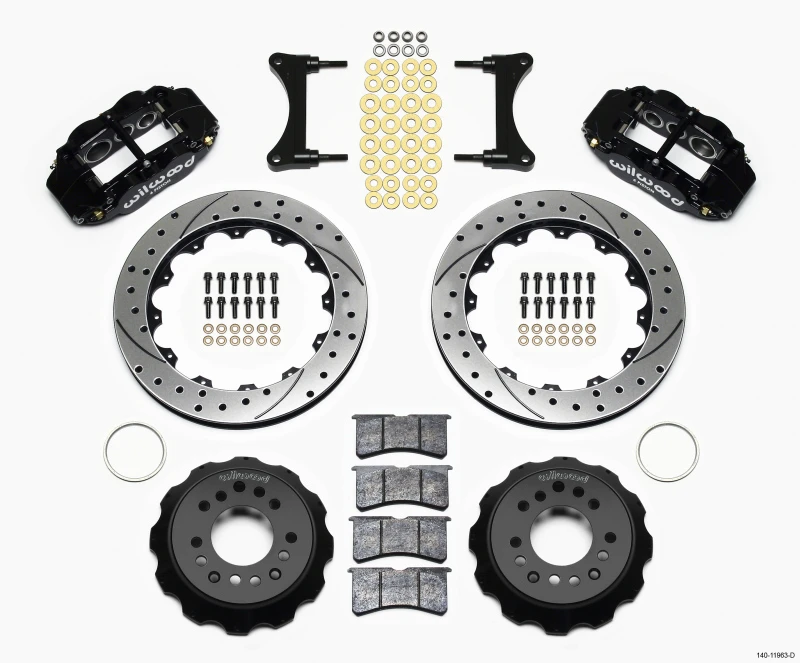 Wilwood Narrow Superlite 6R Front Hat Kit 12.88in Drilled 93-96 Mazda RX7