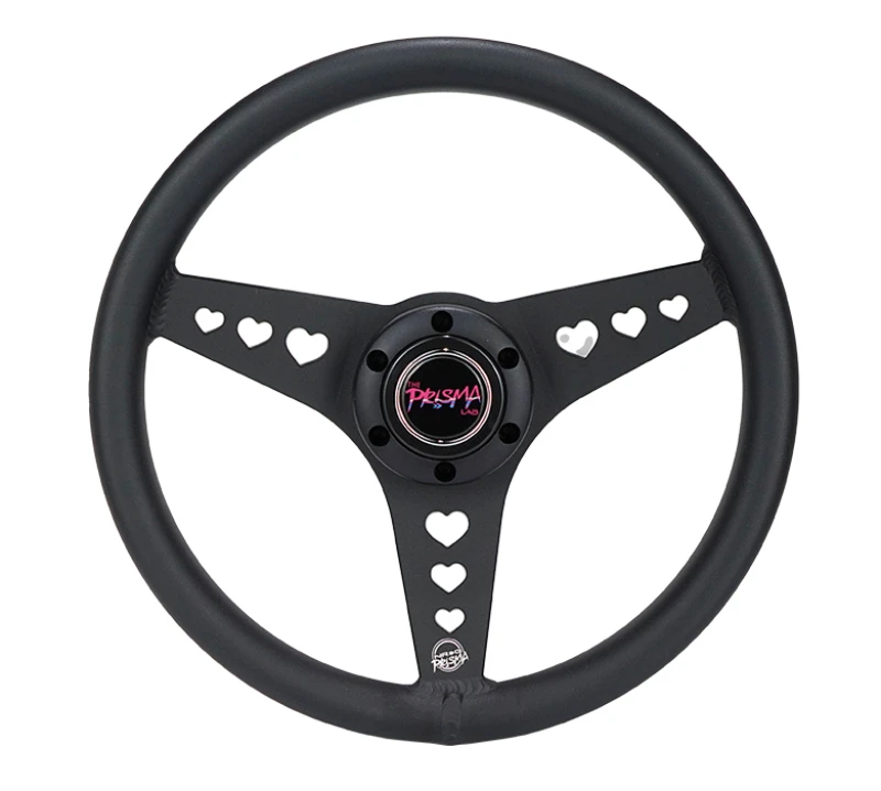 NRG All Aluminum Steering Wheel 330mm - Heart Cut Out- Ergonomic Grip- Anadized Black