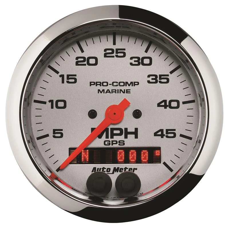 Autometer Marine Chrom Ultra-Lite 3-3/8in 50MPH GPS Geschwindigkeitsmesser-Anzeige