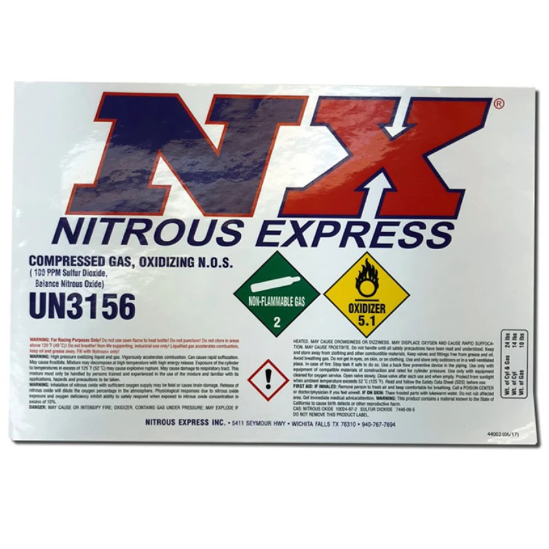 Nitrous Express Flaschen Aufkleber für 10lb Flasche