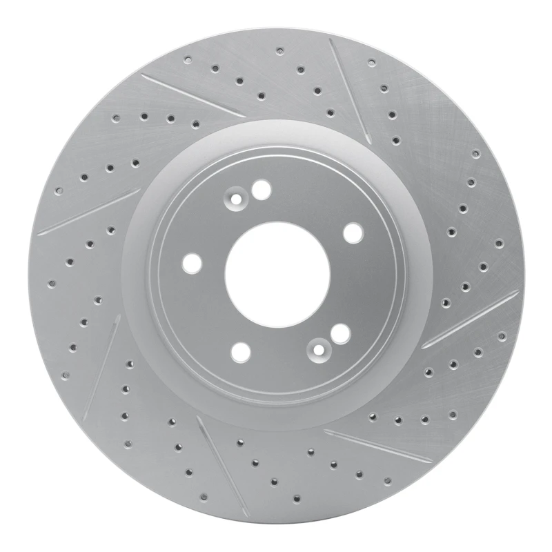 DFC 10-16 Hyundai Genesis Coupe Front Right Drilled & Slotted Geoperformance Rotor