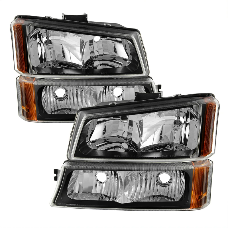 spyder_5069801-6794cb4e730cb Xtune Chevy Silverado 2500HD 03-06 Crystal Headlights w/ Bumper Lights Black HD-JH-CSIL03-AM-BK-SET