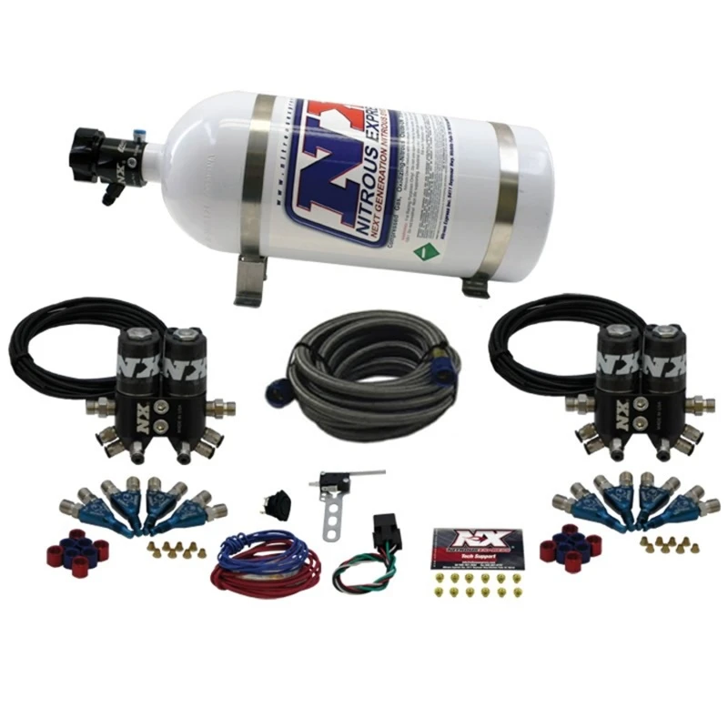 Nitrous Express Street Shark Gas 4 Solenoid Nitrous Kit (100-150-250HP) mit 10lb Flasche