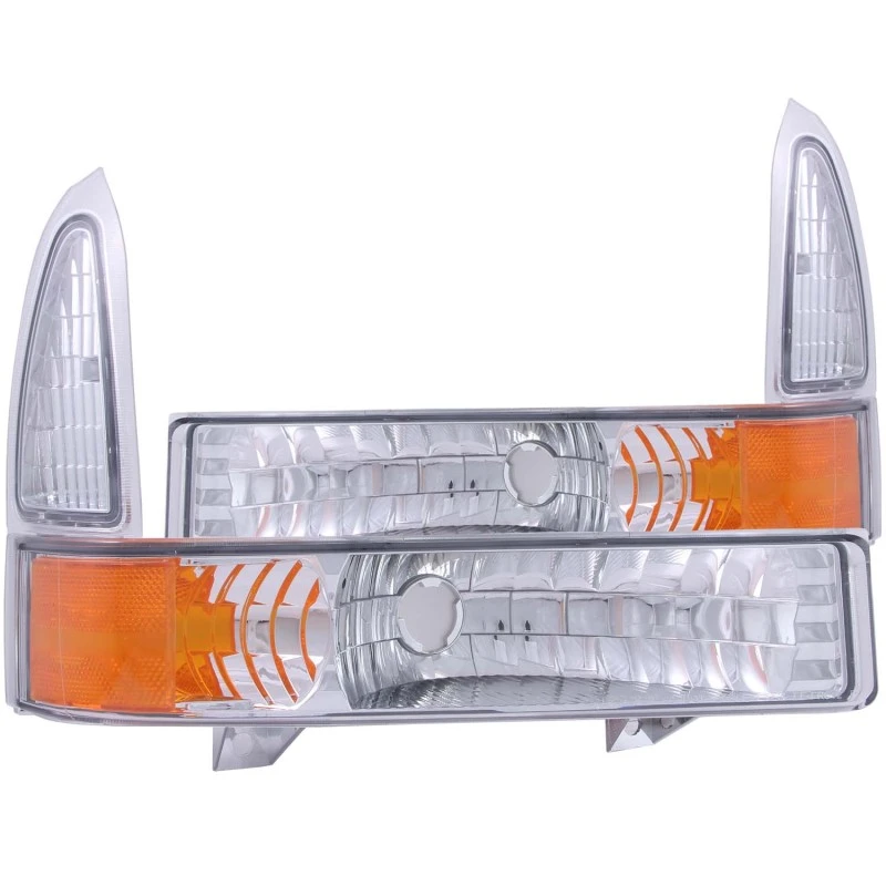ANZO 2000-2004 Ford Excursion Euro-Parkleuchten Chrom mit Bernsteinreflektor