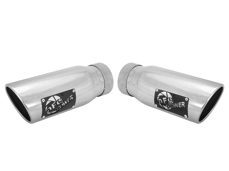 aFe MACHForce-XP 304 Edelstahl Poliertes Auspuff-Endrohr 3,5 Zoll x 4,5 Zoll Ausgang x 12 Zoll L Klemm-