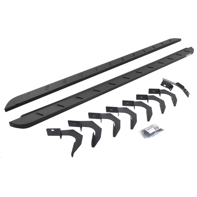 Go Rhino 15-22 GMC Canyon CC 4DR RB10 Slim Laufbretter Kit (mit Halterungen) - Tex. Schwarz