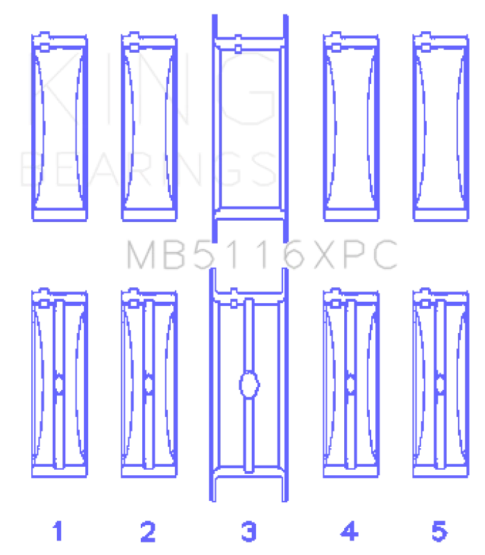 King Chyrsler 426CI / 440CI V8 OHV beschichtete Hochleistungs-Hauptlager-Set