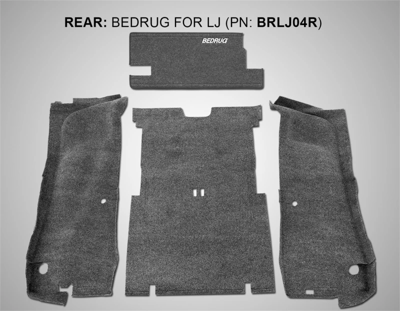 BedRug 03-06 Jeep LJ Unlimited Hintere 4-teilige Laderaumauskleidung (inkl. Heckklappe & Wannenliner)