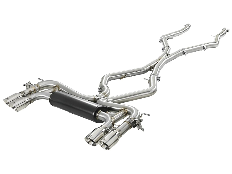 aFe MACH Force-Xp 3,5 Zoll 304 Edelstahl Kat-Back mit polierten Endrohren 15-18 BMW X5 M (F85)/X6 M (F86) V8-4,4L S63