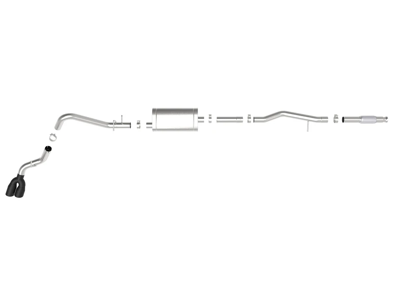 aFe Vulcan Serie 3in 304SS Auspuff Cat-Back mit schwarzer Spitze 2019 GM Silverado/Sierra 1500 V6-4.3L/V8-5.3L