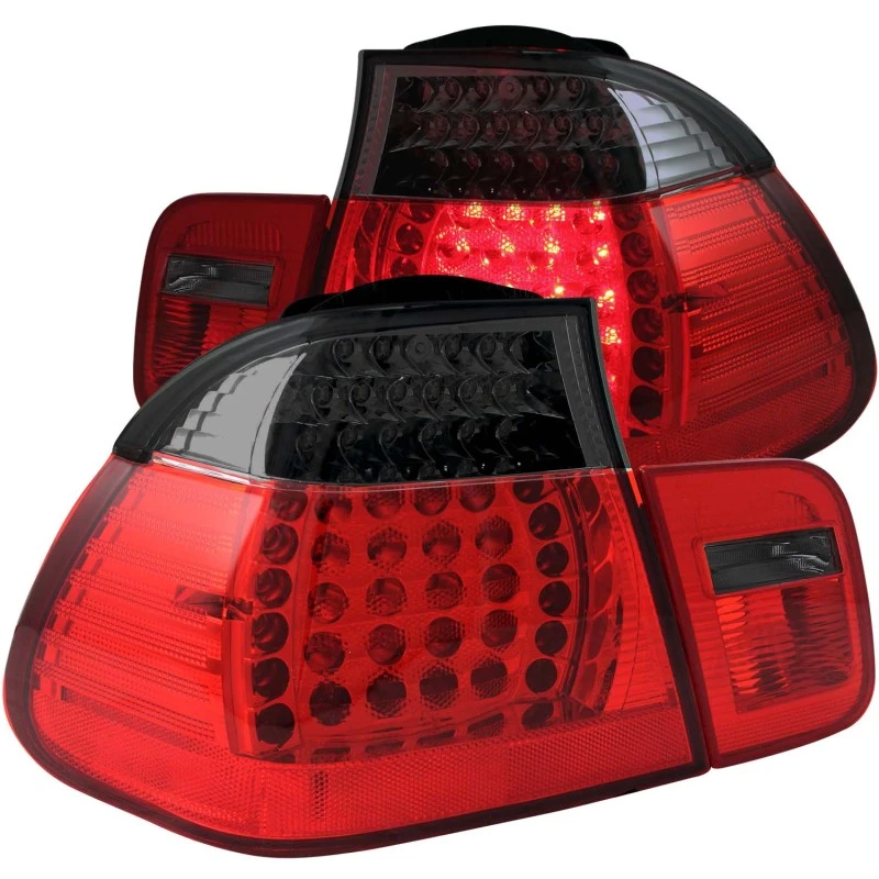 ANZO 2002-2005 4-türige BMW 3er-Reihe E46 LED-Rückleuchten Rot/Rauch