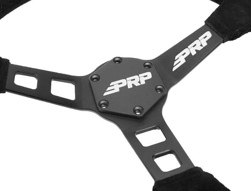 PRP Deep Dish Suede Steering Wheel - Black