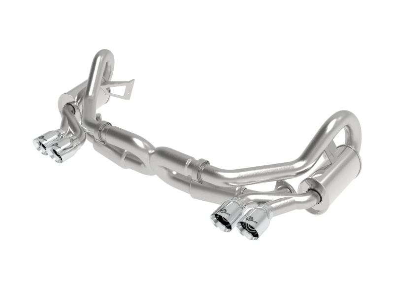 aFe MACHForce XP 12-16 Porsche 911 Carrera H6-3.8L SS-304 Kat-Auspuffanlage mit polierten Quad-Tipps