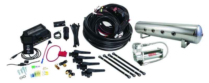 Air Lift Performance 3H (1/4 Luftleitung 4 Gal 7-Port  Poliertes Aluminiumtank VIAIR 444C Kompressor)