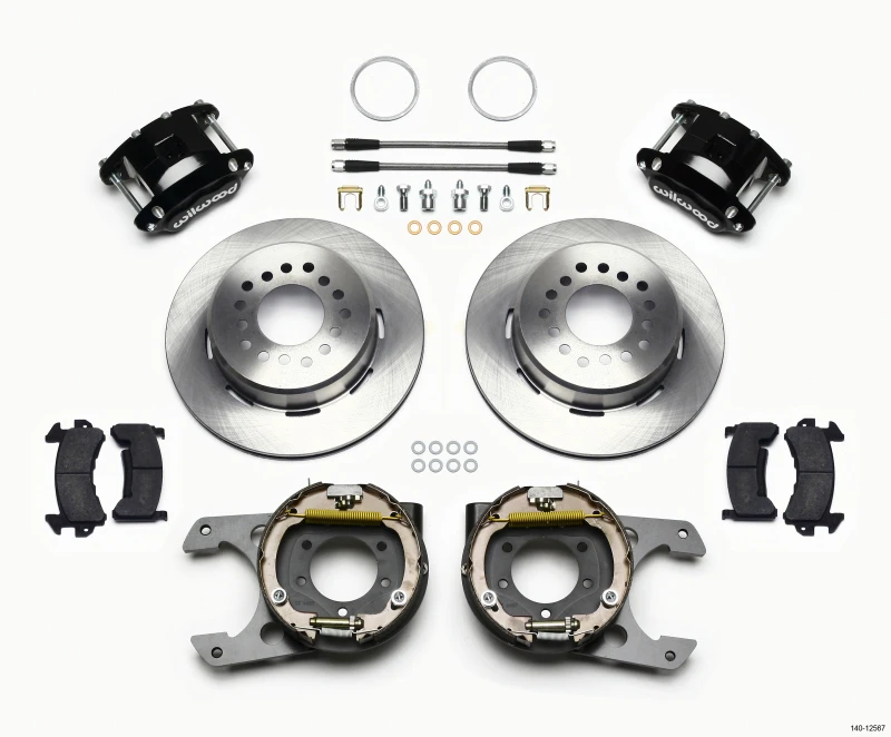 Wilwood D154 P/S Parkbremse-Kit Jeep Dana 35 2,56 Off 5-lug mit Leitungen
