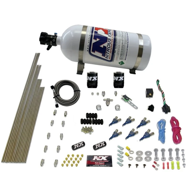 Nitrous Express V6AN Benzin EFI Nitrous Kit (150-375PS) mit 10lb Flasche