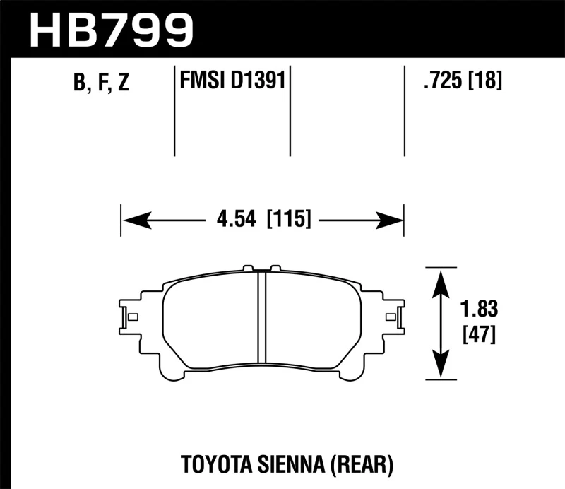 hawk-performance_HB799B.597-679342235f9f8 Hawk 14-16 Toyota Highlander Performance Keramik Straße Hintere Bremsbeläge