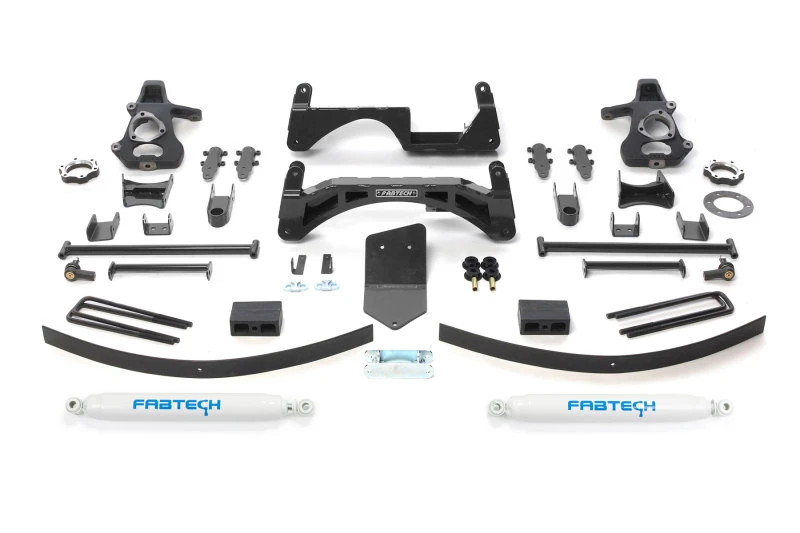Fabtech 07-13 GM K1500 P/U ohne Autoride 4WD 6 Zoll Basic-System mit Perf.-Shocks