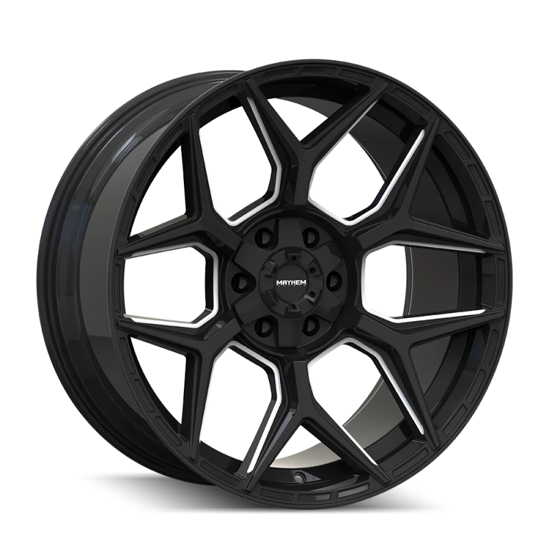 Mayhem Vanquish 8119 20X9.5 / 5x127/5x139.7 / 0mm Offset / 78.1mm Hub - Gloss Black Milled