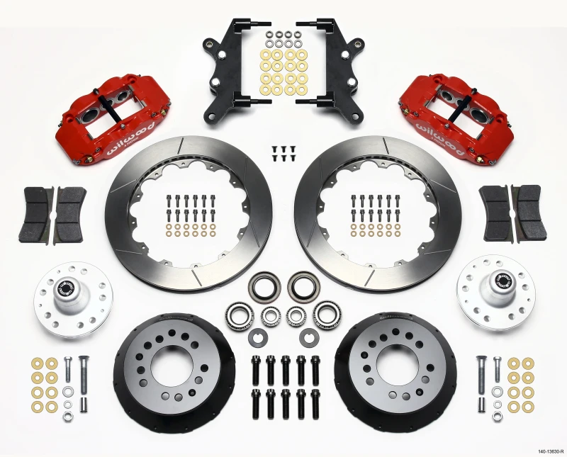 Wilwood Narrow Superlite 6R Vorderes Naben-Kit 12,88 Zoll Rot 60-68 Ford / Mercury Vollgröße / Galaxie