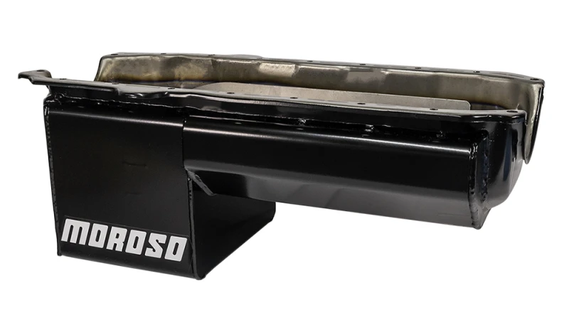 Moroso Ölwanne für Pre-85 Chevrolet Small Block/Dart SHP Power Pouch Wet Sump 7qt 8,25in Stahl – Schwarz