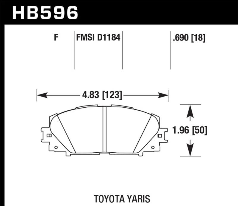 Hawk 07-16 Toyota Yaris HPS 5.0 Vordere Bremse Pads