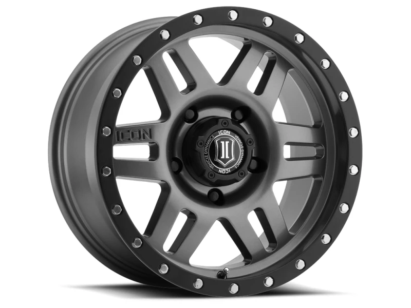 ICON Six Speed 17x8,5 5x150 25mm Versatz 5,75 Zoll BS 116,5mm Bohrung Gun Metal Felge