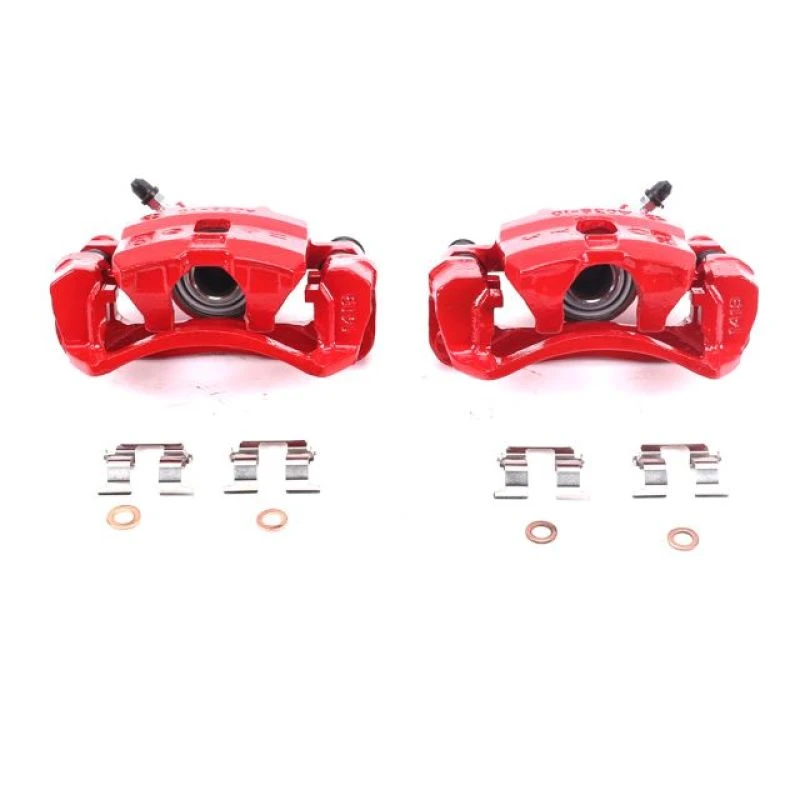 Power Stop Red Calipers w/Brackets - Pair for 95-98 Subaru Impreza Rear