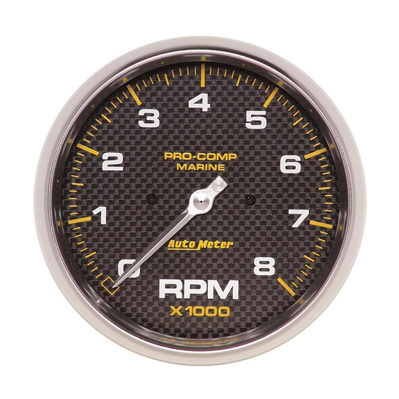 AutoMeter Marine Carbon Fiber 5in In-Dash Tachometer 0-8000 RPM