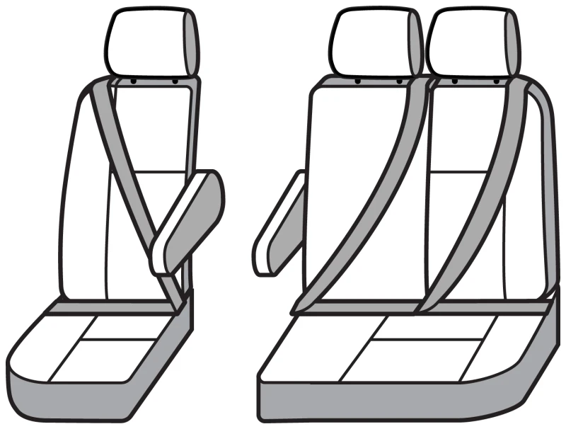 Covercraft 15-26 Ford Transit Polycotton SeatSaver Custom Third Row Seat Covers-Misty Grey