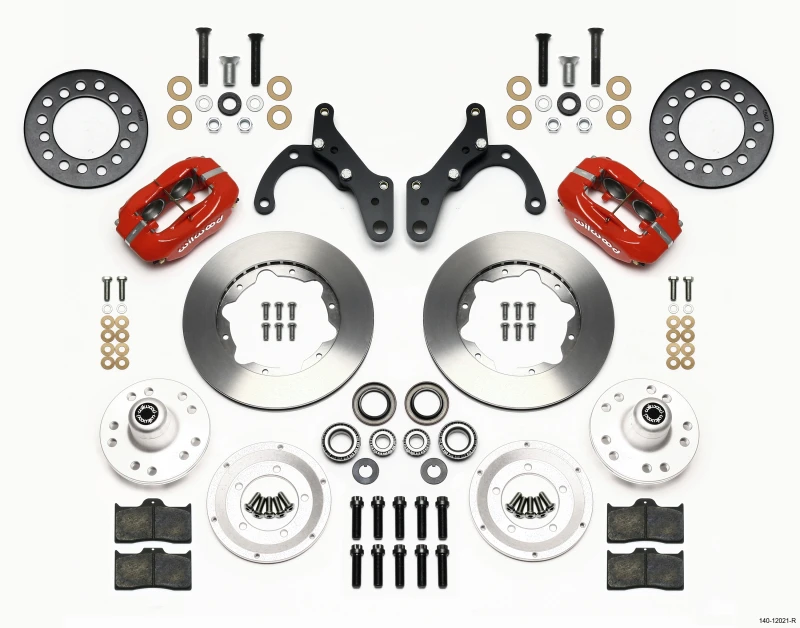 Wilwood Forged Dynalite Vorderrad-Kit 11,00 Zoll Rot 65-68 Chevy Impala -Trommel-Spindel