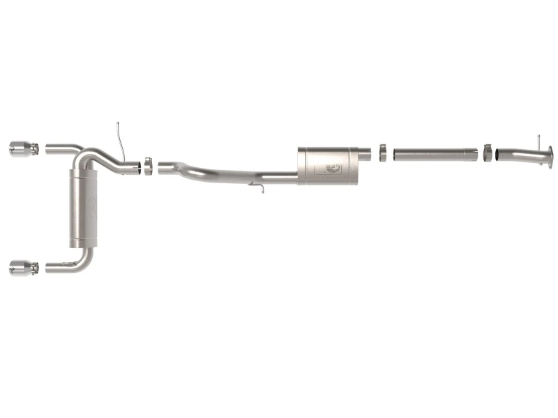 aFe 2021+ Ford Bronco L4-2.3L (t) / V6-2.7L (tt) Vulcan 3 Zoll auf 2,5 Zoll SS Cat-Back - Poliert