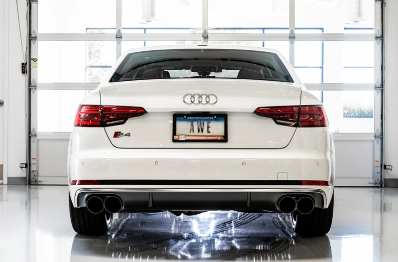 AWE Tuning Audi B9 S5 Sportback Track Edition Auspuff - Nicht-Resoniert (Schwarze 102mm Endrohre)